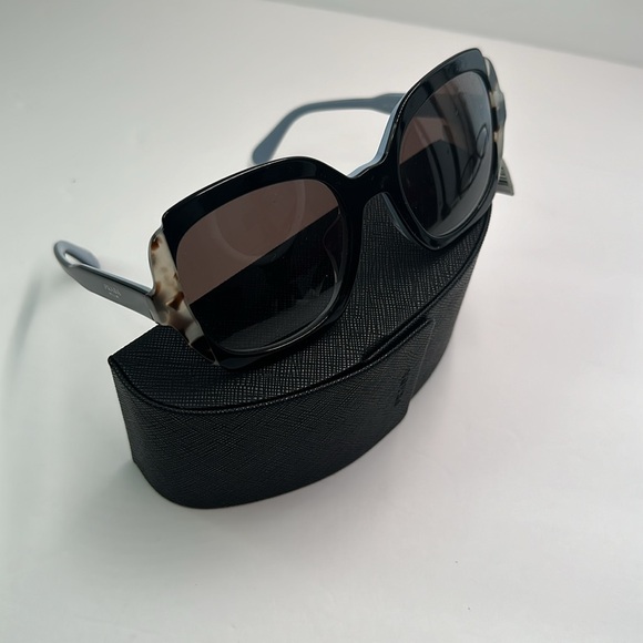 New Authentic Prada PR 16US HERITAGE KHR0A7 Black Azure / Spotted Brown - Picture 12 of 15